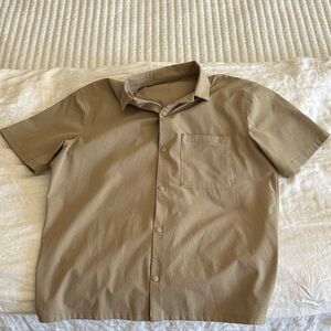 lululemon athletica Men's Casual Tan Button Down Shirt